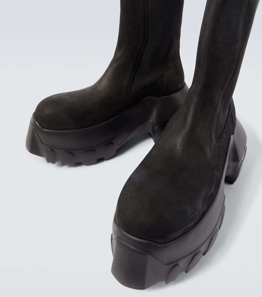 Rick Owens Black Hollywood Beatle Mega Tractor Chelsea Boots In Black