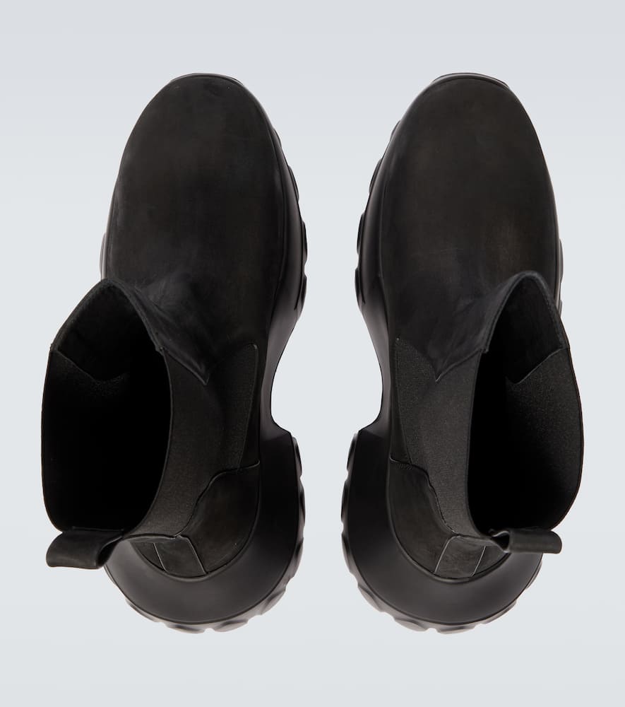Rick Owens Black Hollywood Beatle Mega Tractor Chelsea Boots In Black