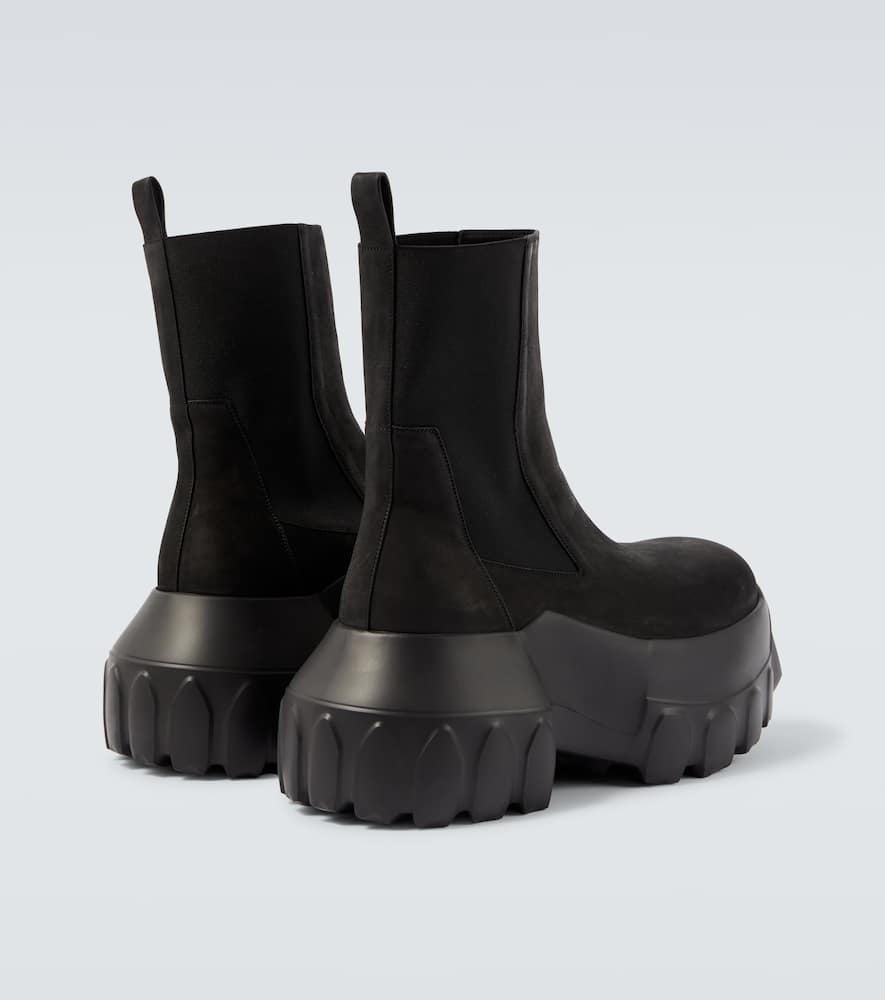 Rick Owens Black Hollywood Beatle Mega Tractor Chelsea Boots In Black