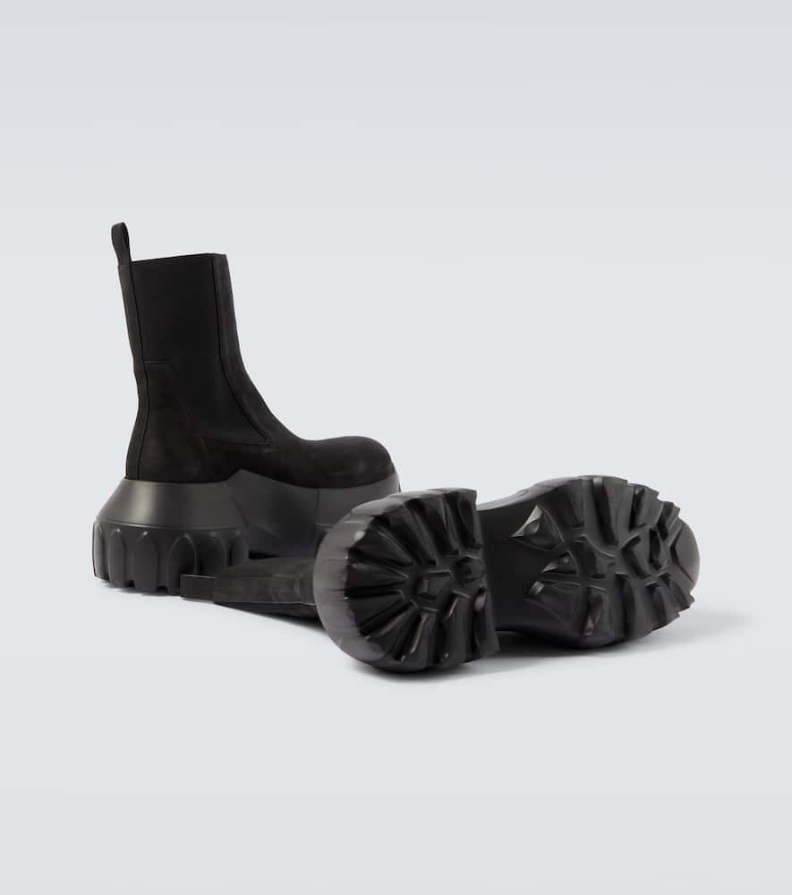 Rick Owens Black Hollywood Beatle Mega Tractor Chelsea Boots In Black