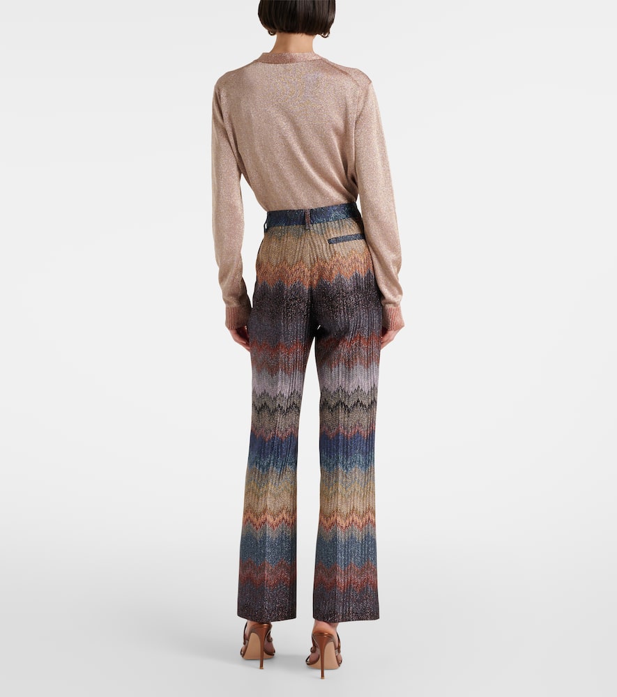 Missoni Zigzag Lamé Flared Pants In Multi