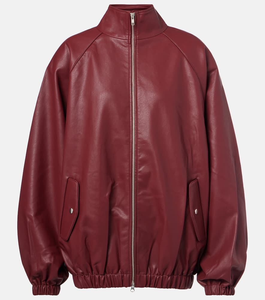 Senta oversized faux leather bomber jacket