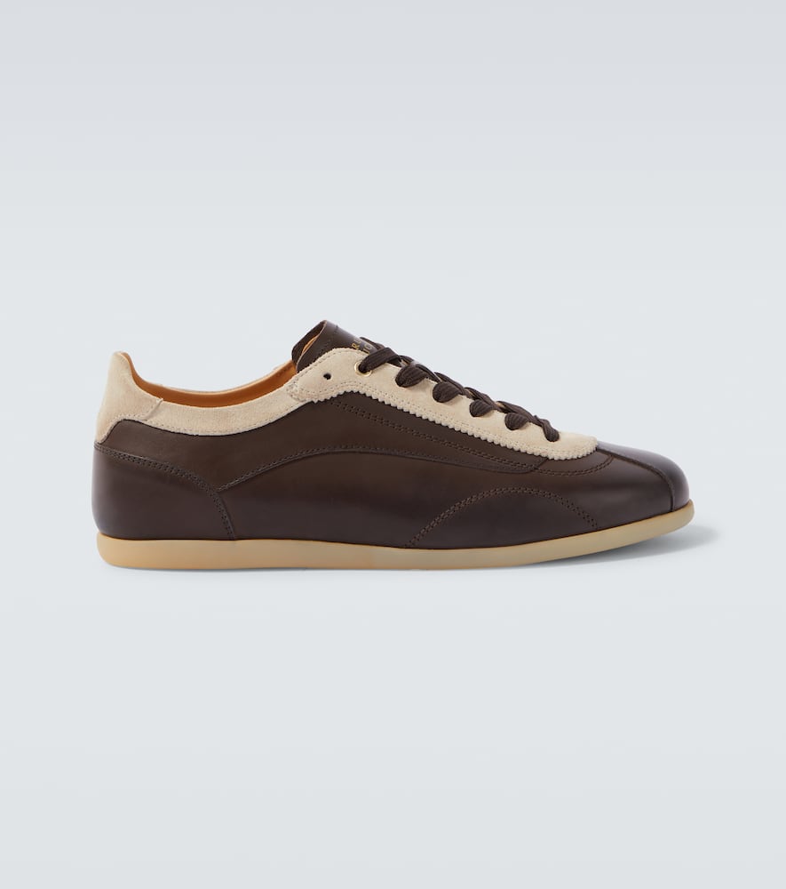 Brunello Cucinelli Men Calfskin And Suede Sneakers In Brown