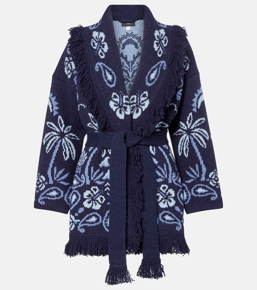 Alanui Glimpse Of Eden Cardigan In Blue