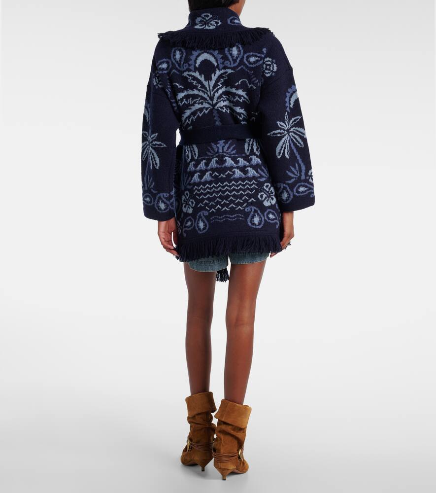 Alanui Glimpse Of Eden Cardigan In Blue