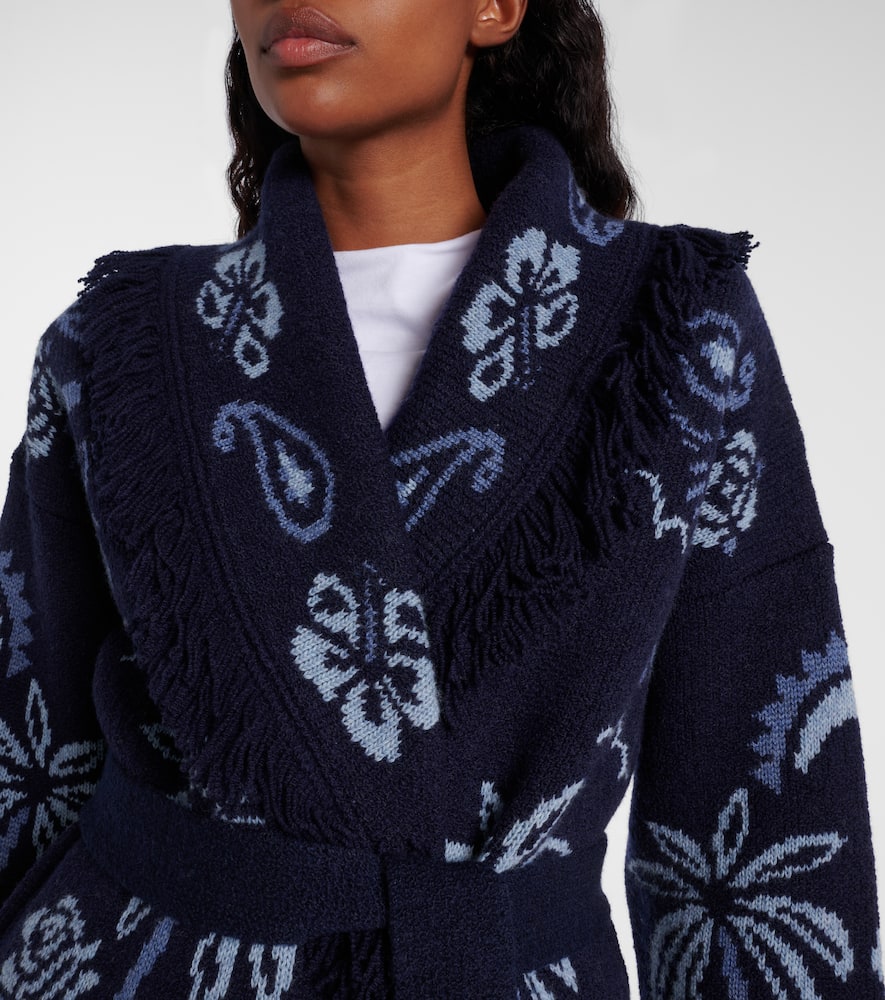 Alanui Glimpse Of Eden Cardigan In Blue
