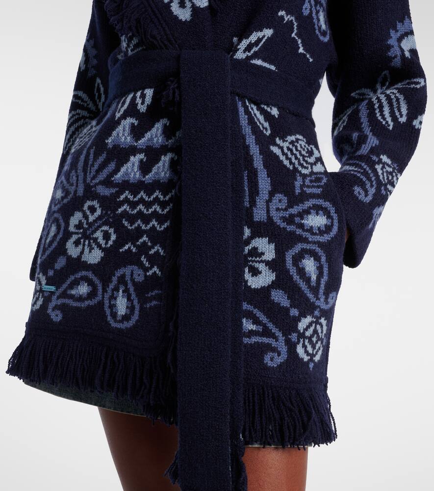 Alanui Glimpse Of Eden Cardigan In Blue