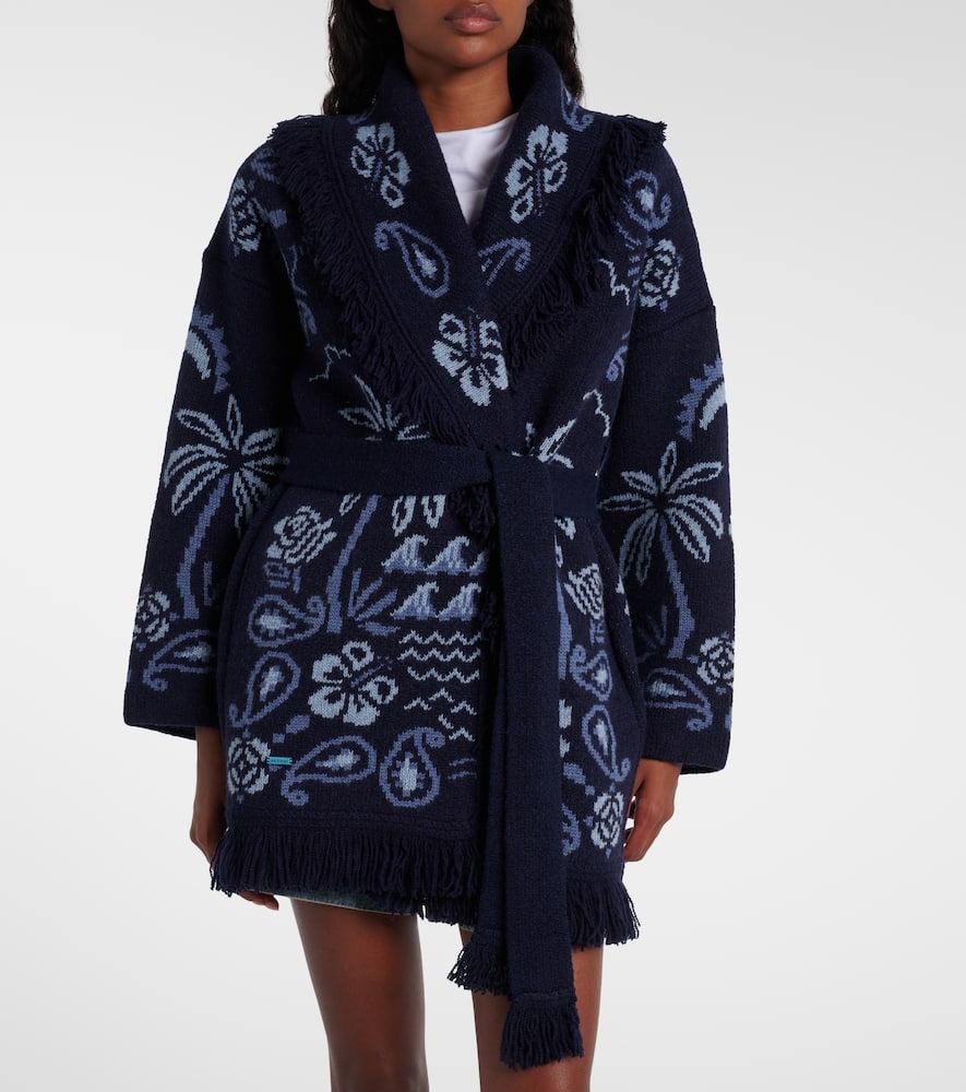 Alanui Glimpse Of Eden Cardigan In Blue