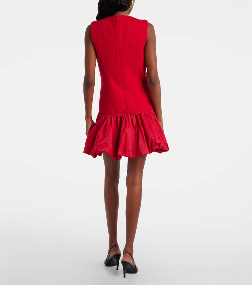 Patou Tweed And Faille Minidress In Red