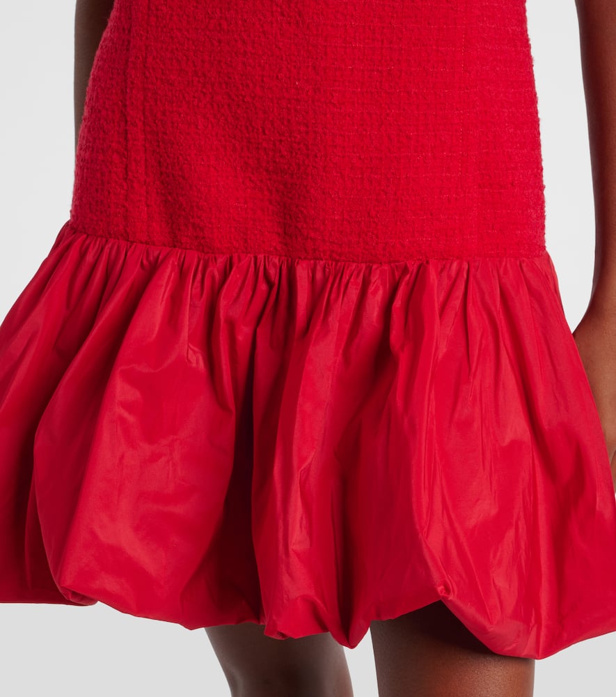 Patou Tweed And Faille Minidress In Red