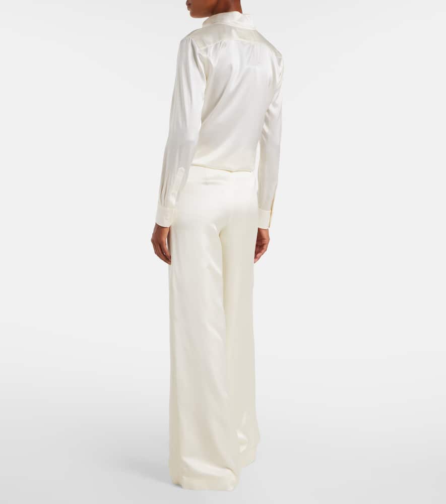 Ralph Lauren Satin Wide-leg Pants In White