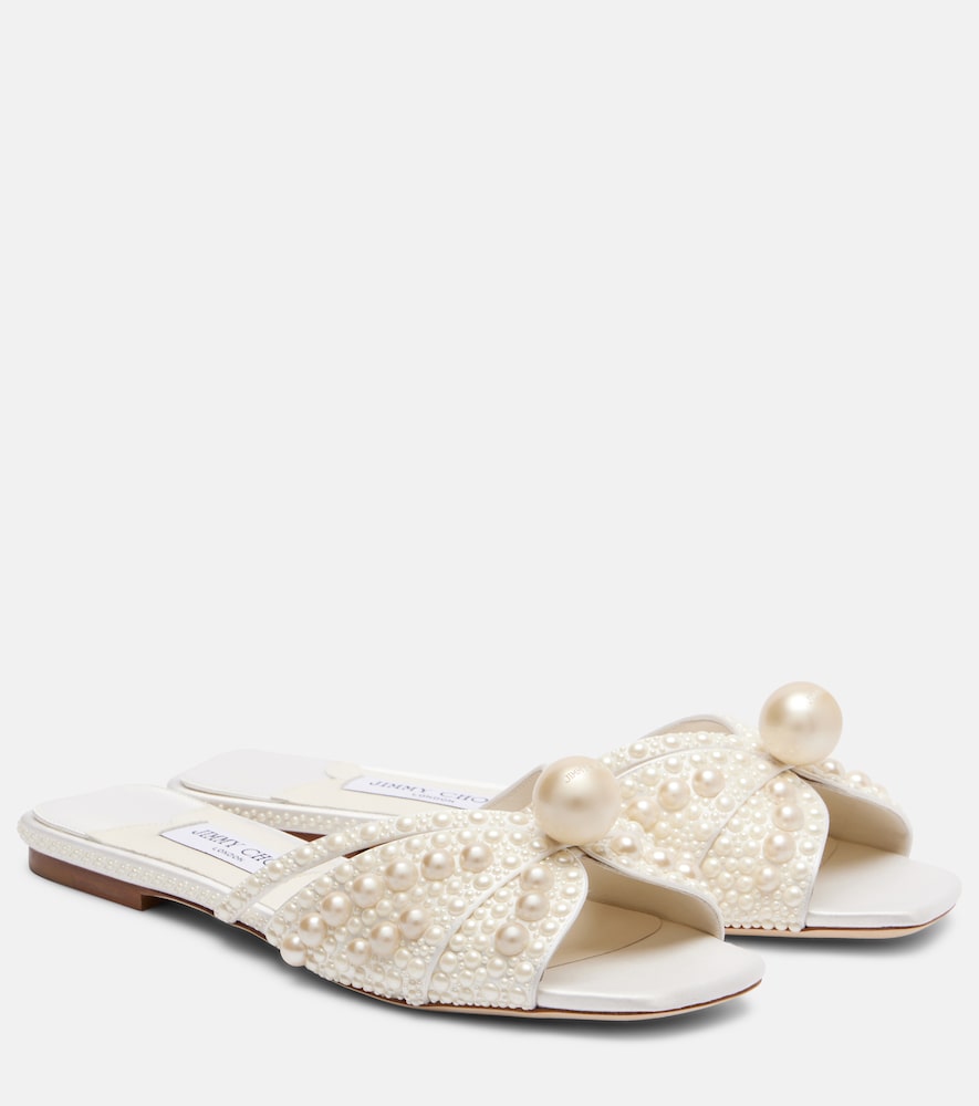 Jimmy Choo Siva embellished satin slides - Women's Shoes