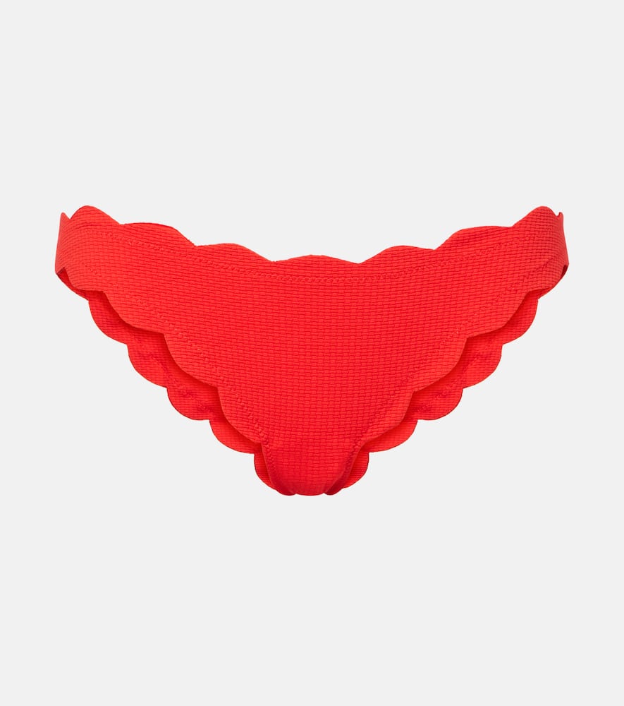 Marysia Antibes Scalloped Bikini Bottoms In Red
