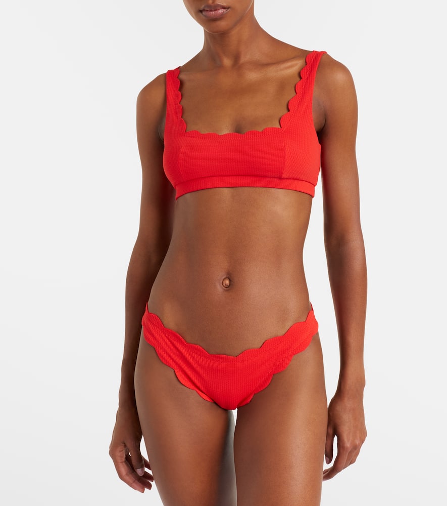 Marysia Antibes Scalloped Bikini Bottoms In Red