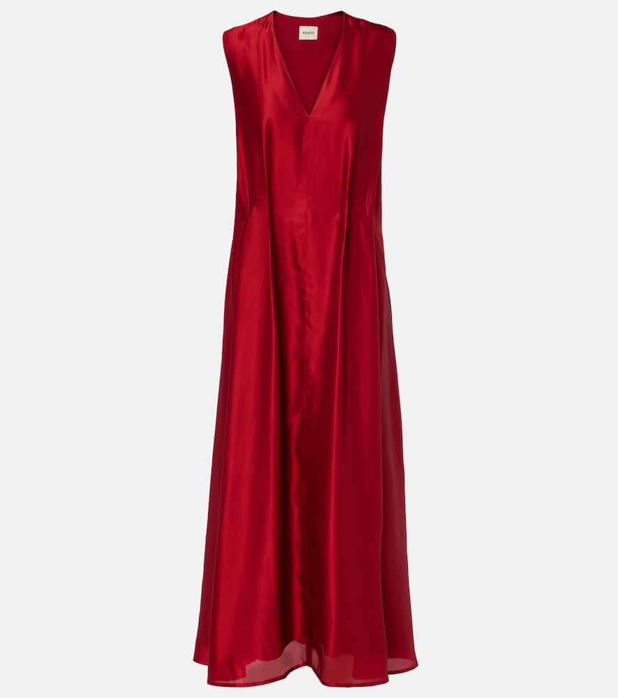 Khaite Syd Satin Maxi Dress In Red