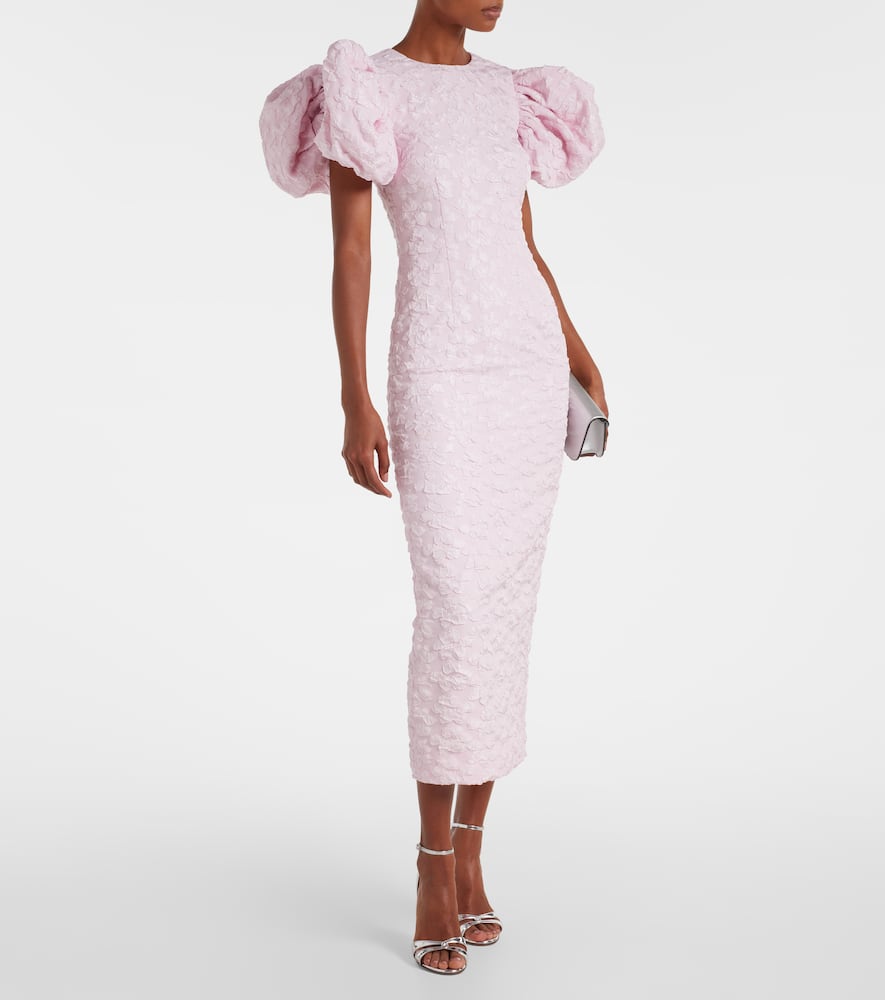 Rotate Birger Christensen Rotate Birgerchristensen Jacquard Midi Dress In Pink
