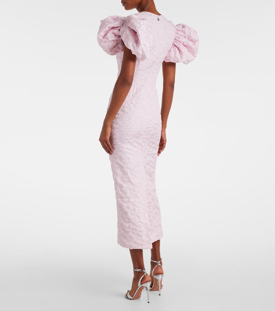 Rotate Birger Christensen Rotate Birgerchristensen Jacquard Midi Dress In Pink