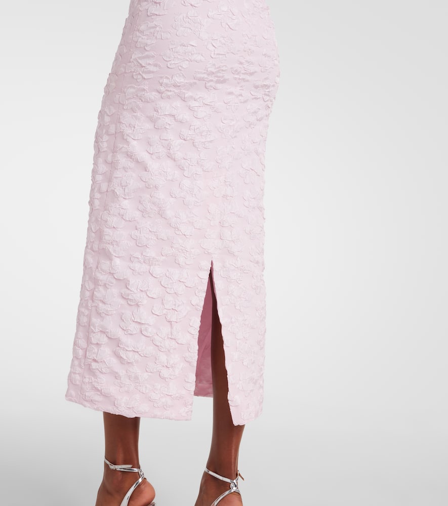 Rotate Birger Christensen Rotate Birgerchristensen Jacquard Midi Dress In Pink