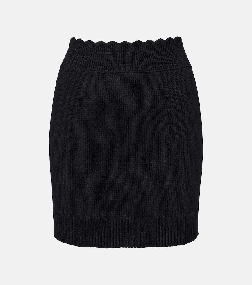 Chloé Ribbed-knit Wool And Cashmere Miniskirt In Black