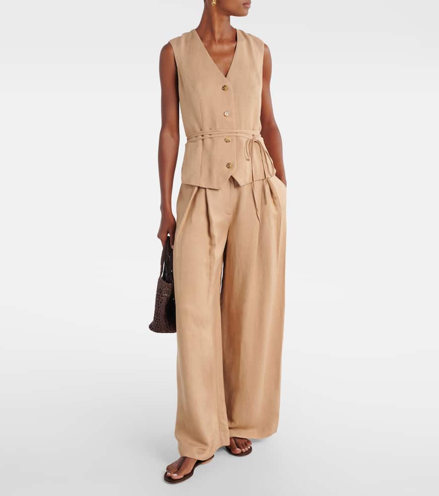Faithfull Felix Belted Vest In Brown