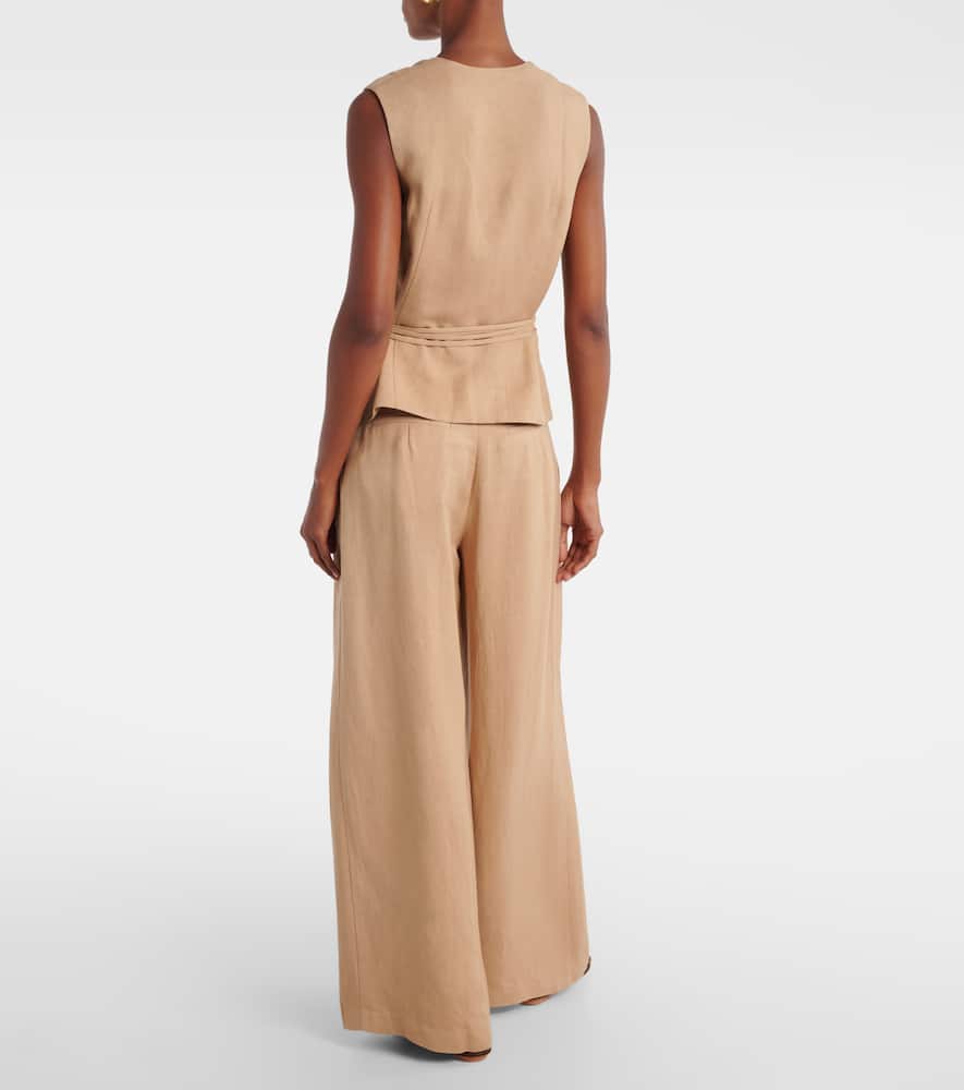Faithfull Felix Belted Vest In Brown