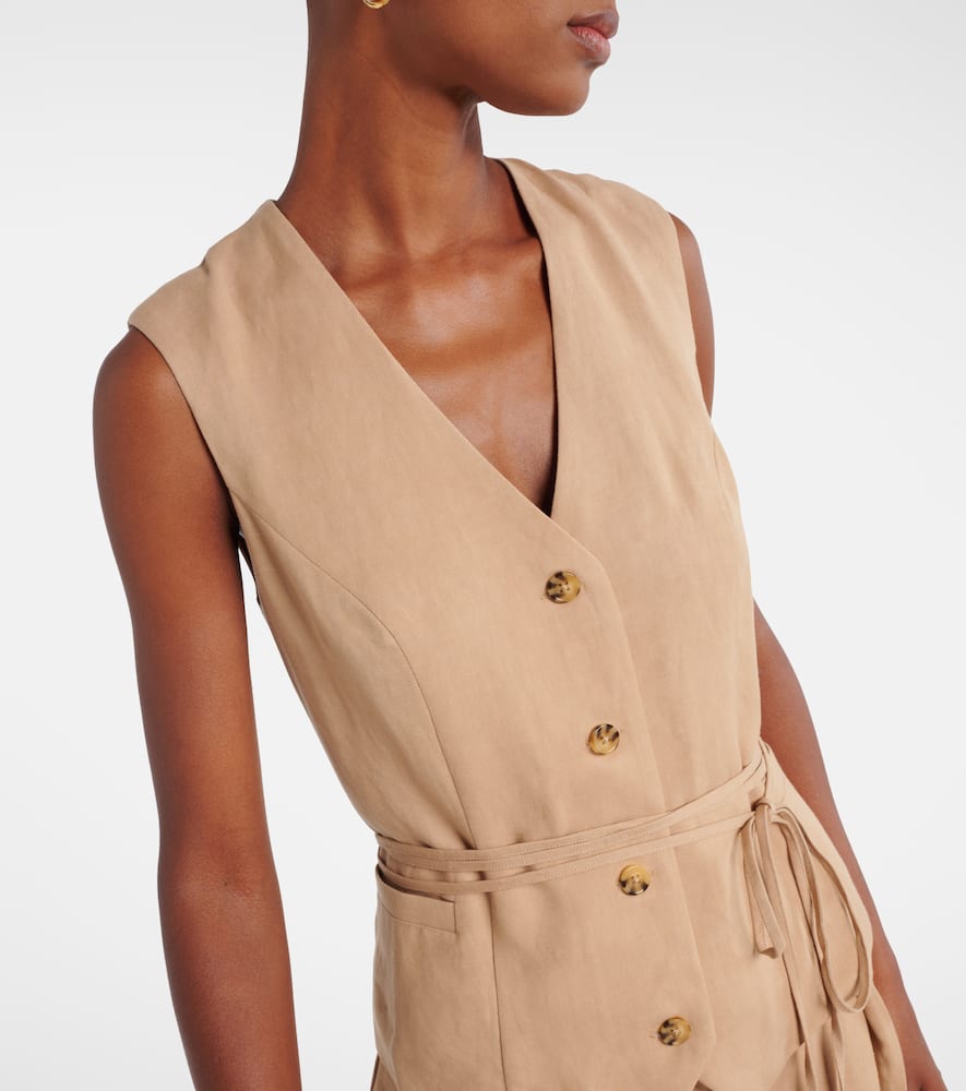 Faithfull Felix Belted Vest In Brown