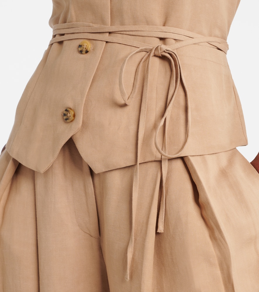 Faithfull Felix Belted Vest In Brown