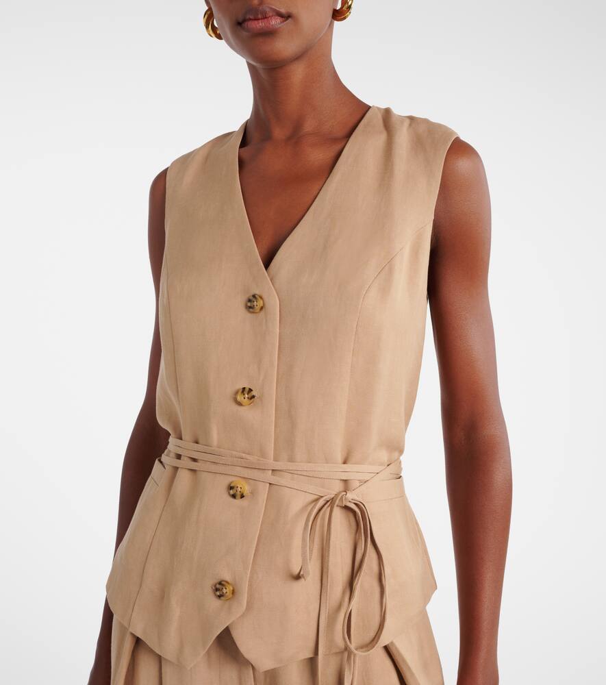 Faithfull Felix Belted Vest In Brown