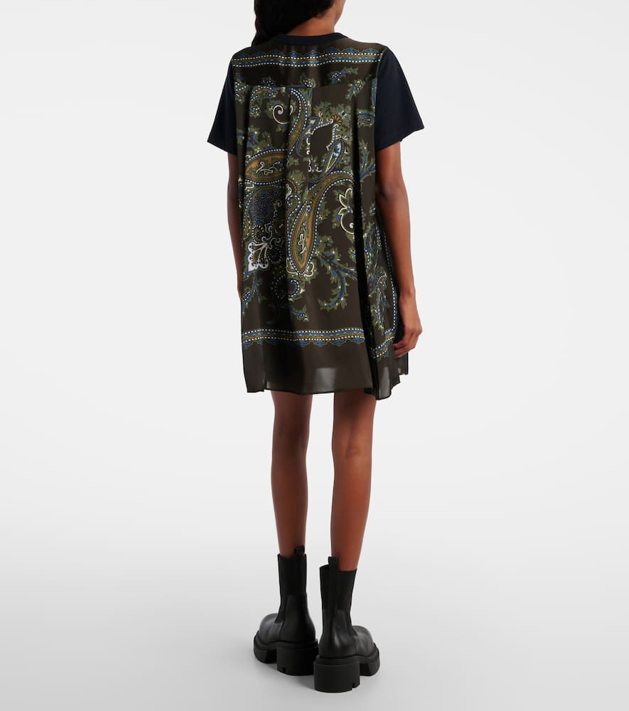 Sacai Paisley Paneled Minidress In Multi
