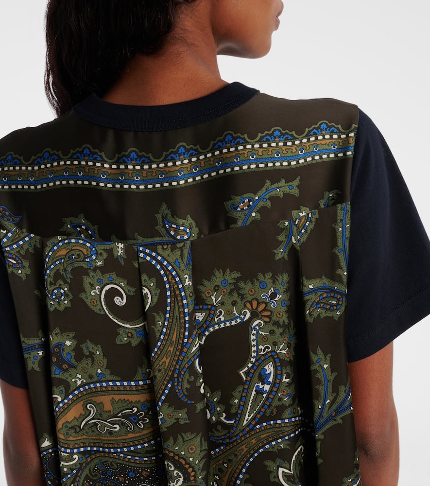 Sacai Paisley Paneled Minidress In Multi