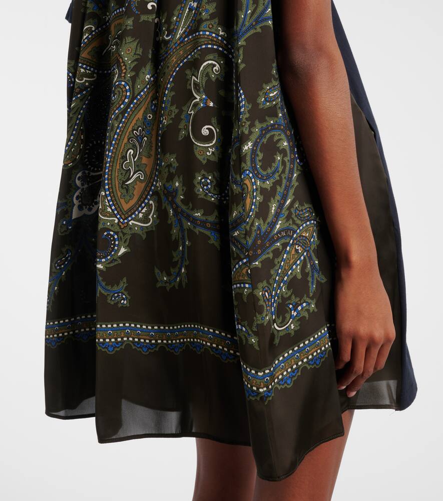 Sacai Paisley Paneled Minidress In Multi
