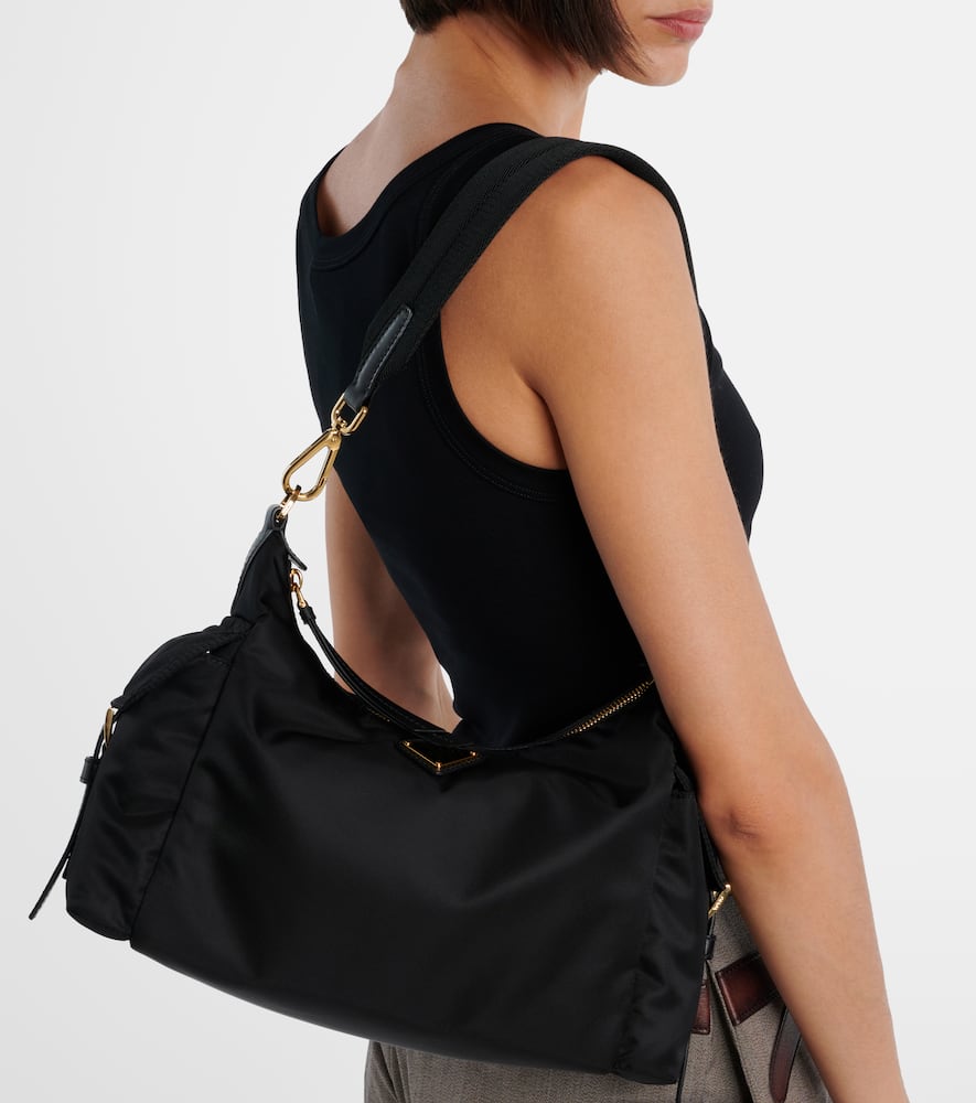 Prada Explore Re-nylon Large Shoulder Bag In Black