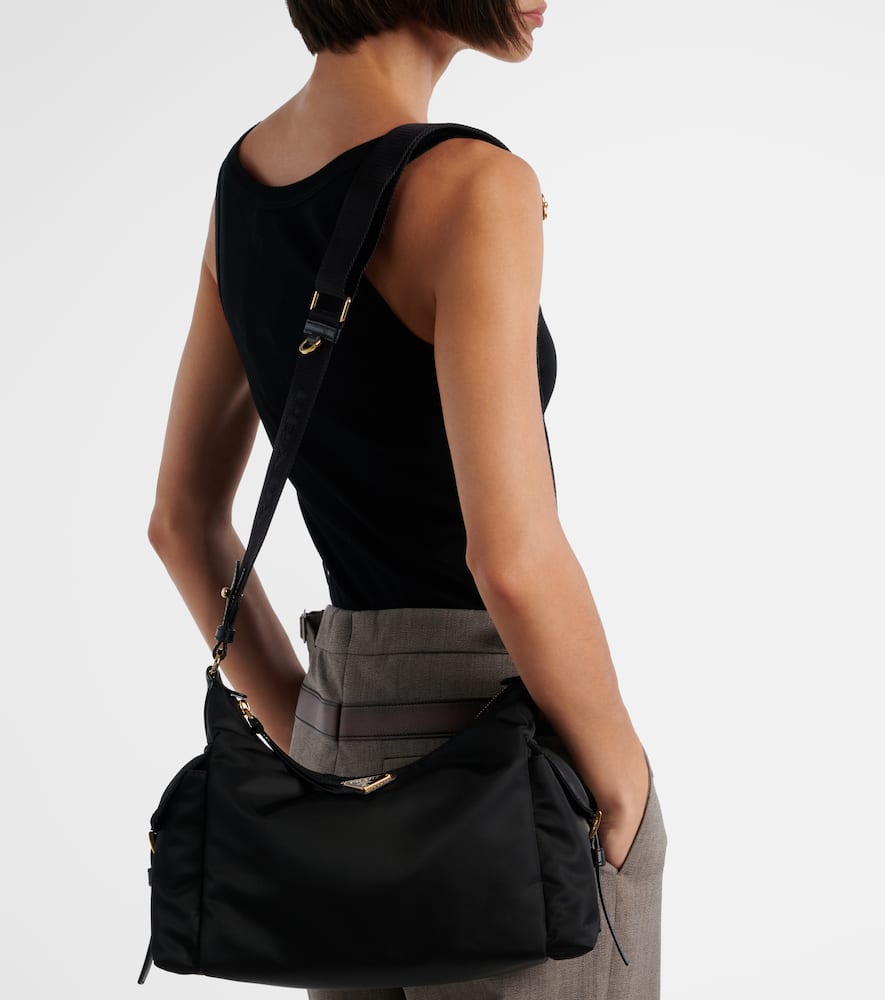 Prada Explore Re-nylon Large Shoulder Bag In Black