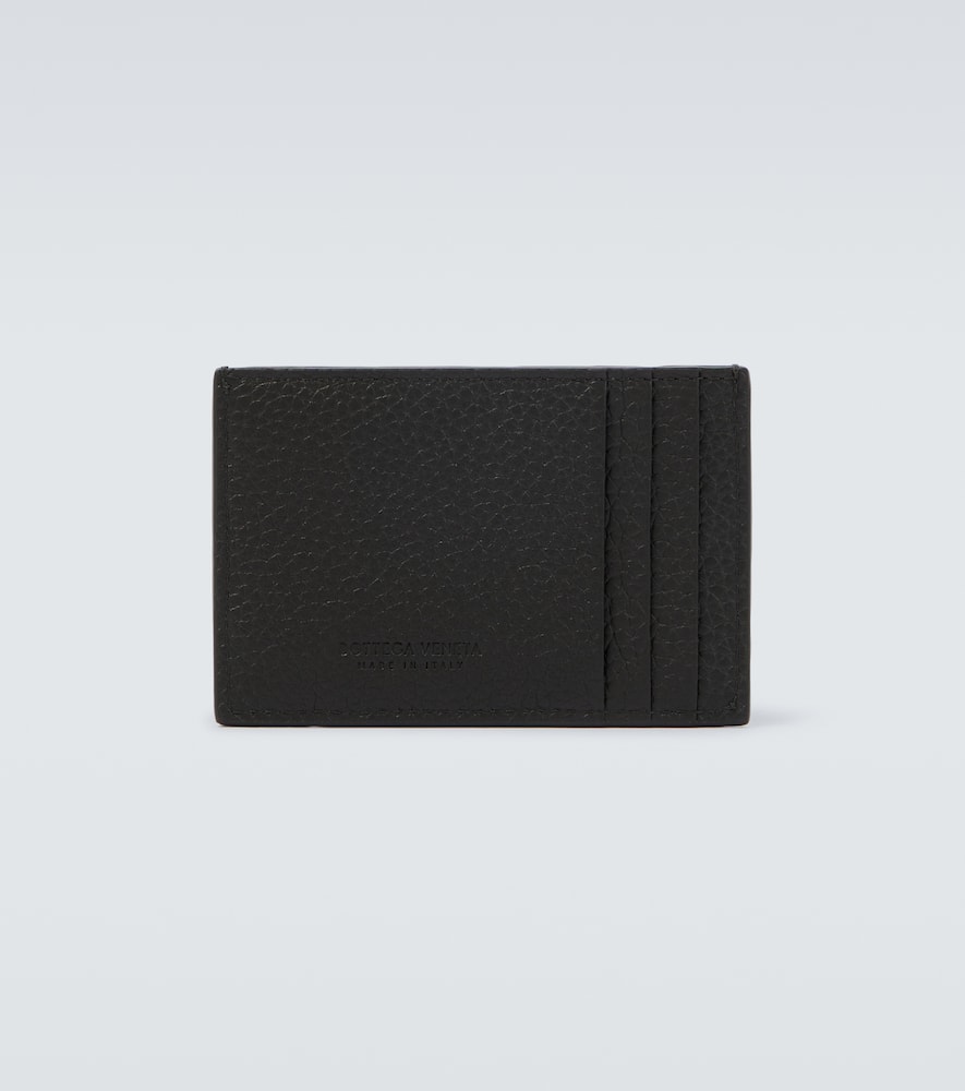 Bottega Veneta Intrecciato Leather Card Holder In Black