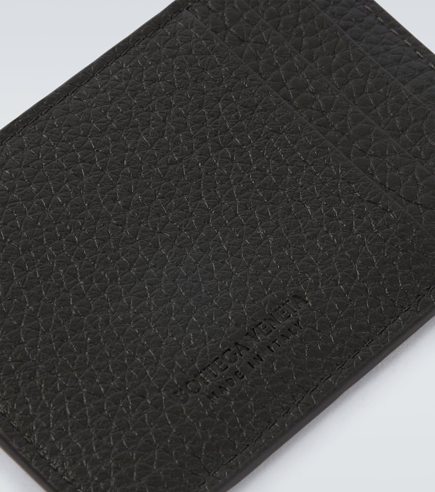 Bottega Veneta Intrecciato Leather Card Holder In Black