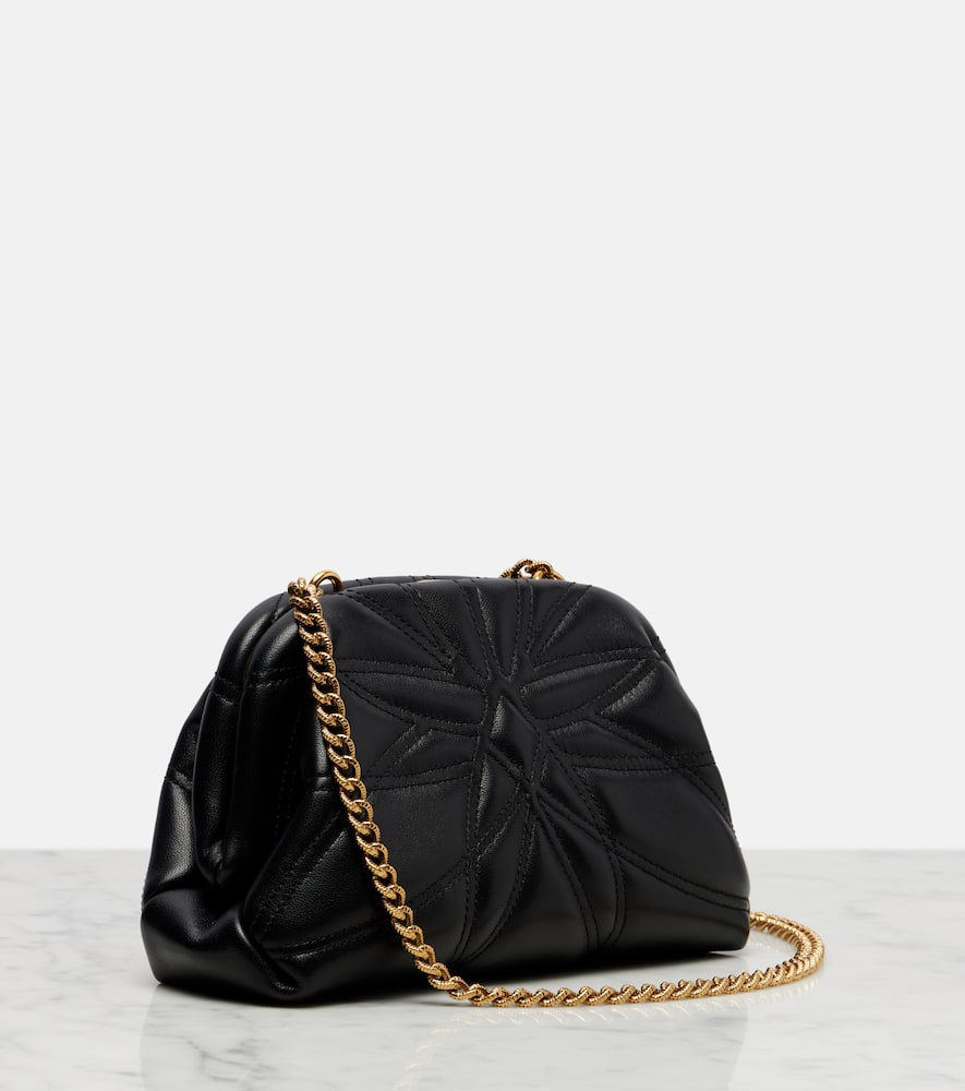 Dolce & Gabbana Devotion Small Leather Shoulder Bag In Black