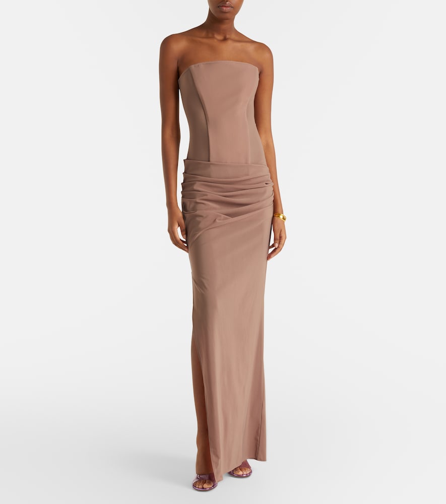 Alex Perry Semi-sheer strapless gown