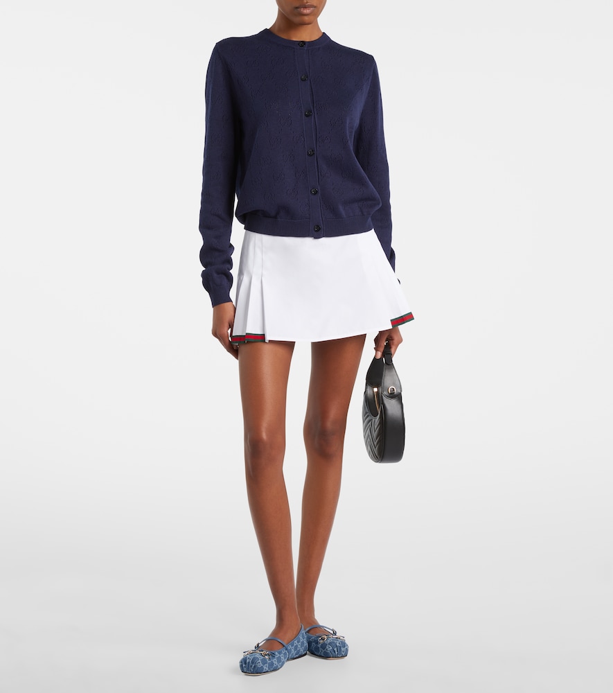 Gucci GG pointelle silk and cotton cardigan