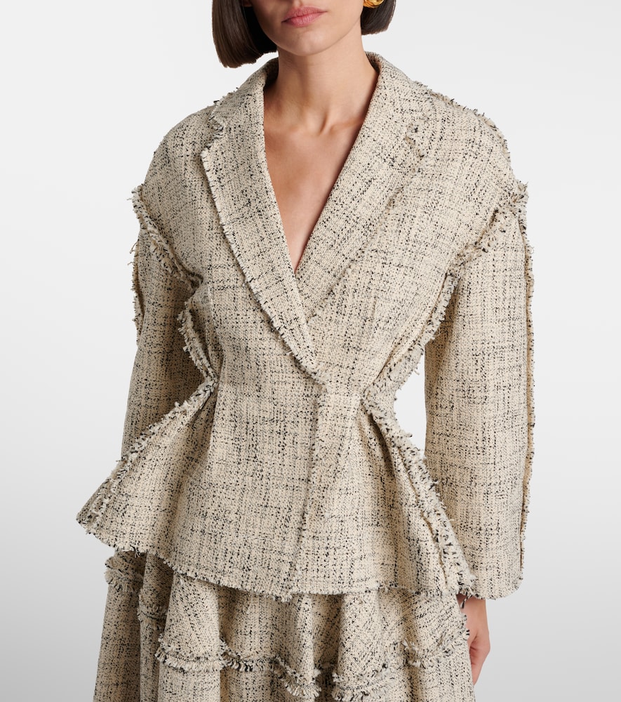  Erdem Erdem Cotton-blend Tweed Peplum Jacket 
