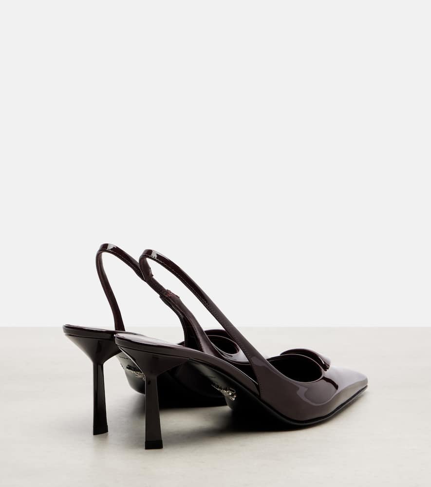 Prada Patent Leather Slingback Pumps In Burgundy