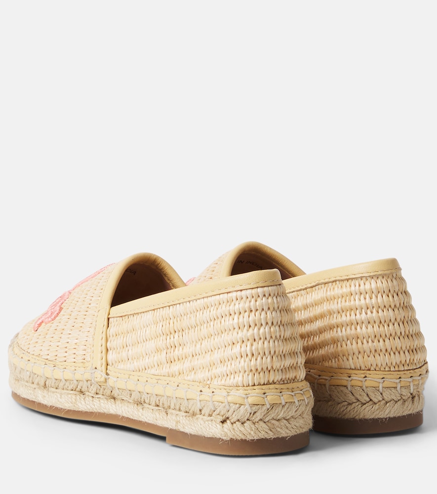  Chloe Kids Chloé Kids Bestickte Espadrilles Aus Raffiabast 