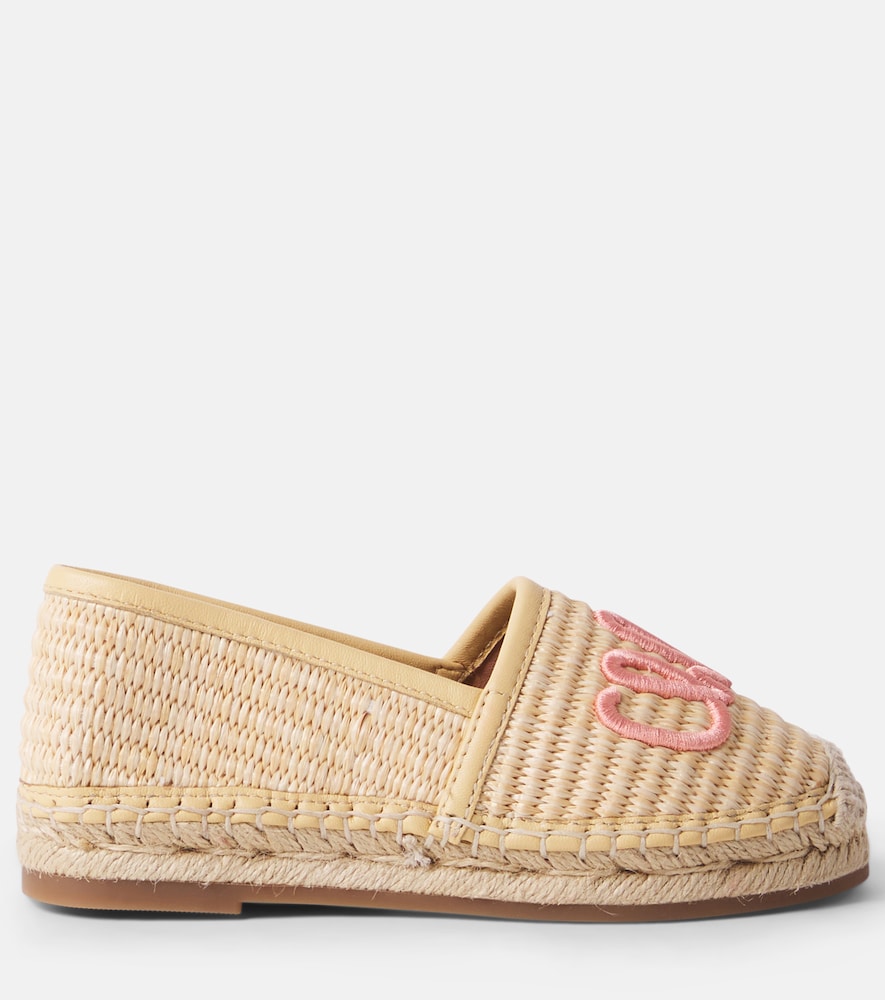  Chloe Kids Chloé Kids Bestickte Espadrilles Aus Raffiabast 