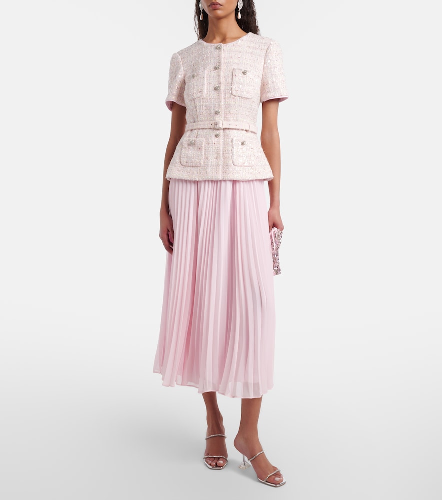 Self-Portrait Embellished midi dress