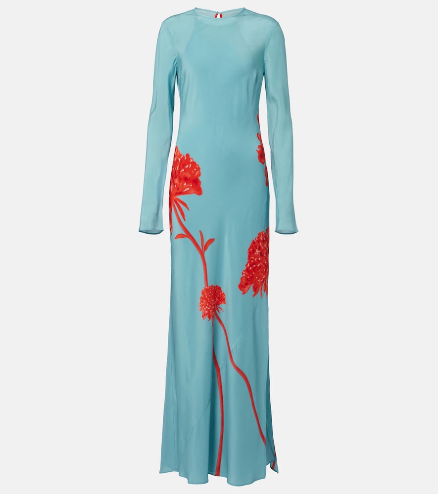 SIR Amelie floral silk crêpe de chine maxi dress