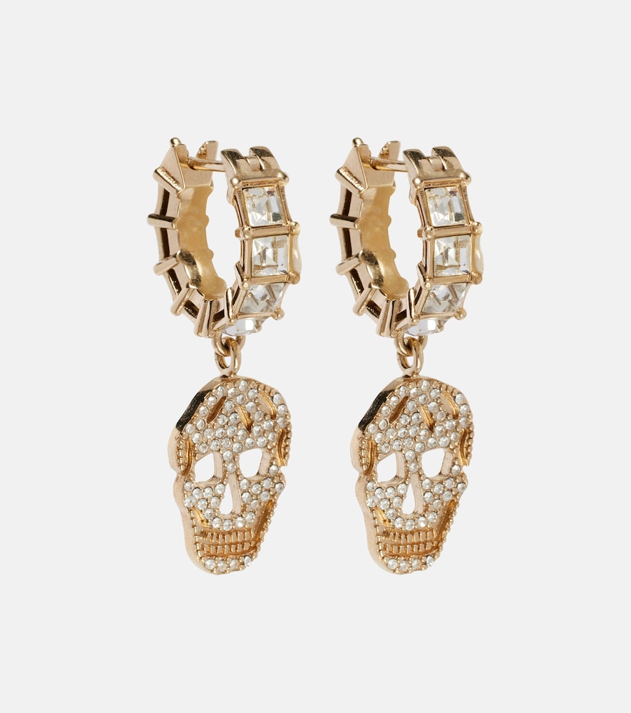 McQueen Crystal-embellished drop earrings