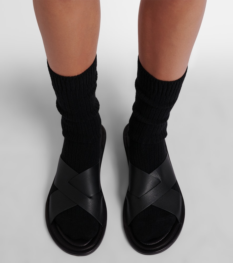  The Row The Row Malick Cross Leather Sandals 