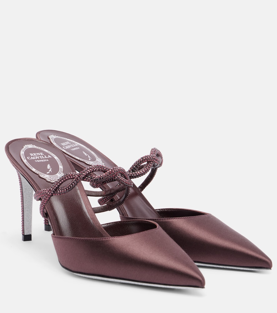 Mules in raso con cristalli