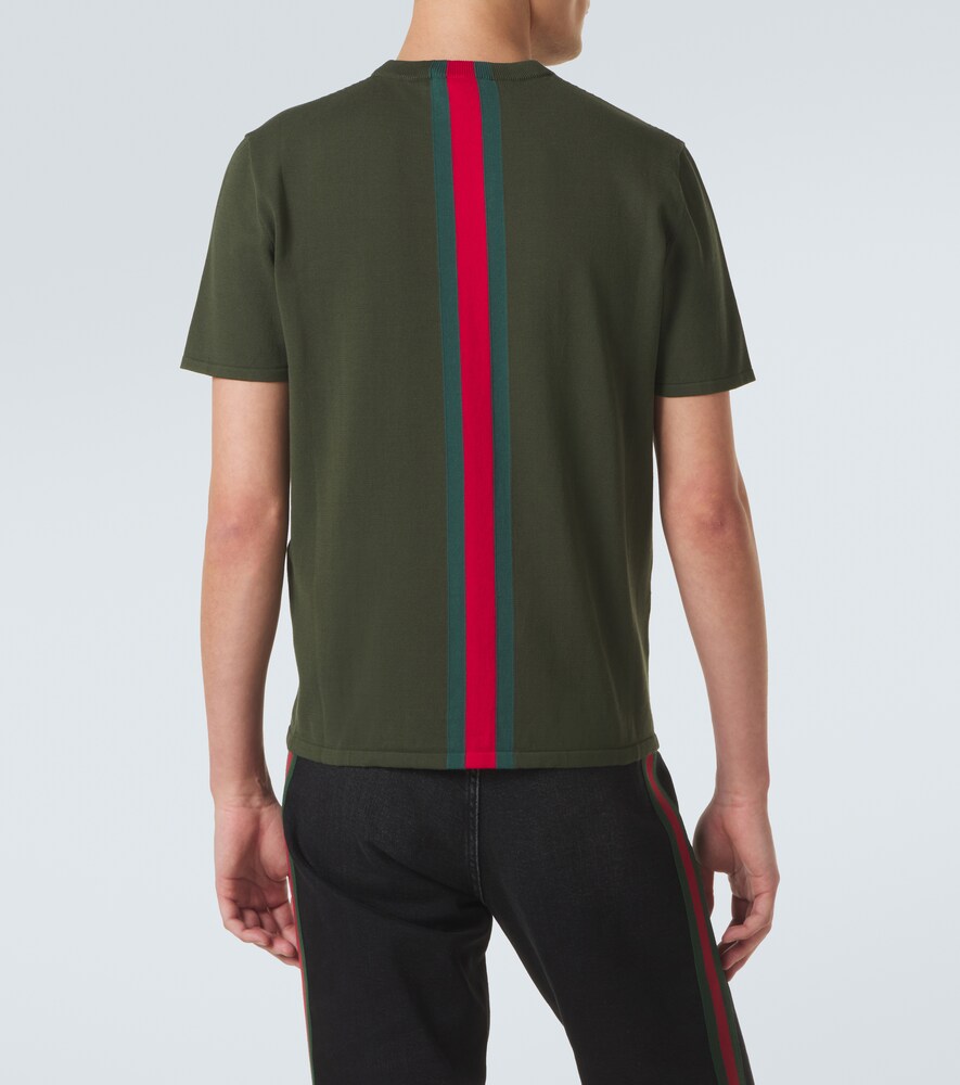  Gucci Gucci Camiseta De Algodón Con Web 