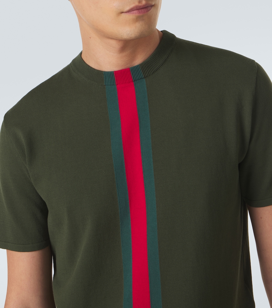  Gucci Gucci Camiseta De Algodón Con Web 
