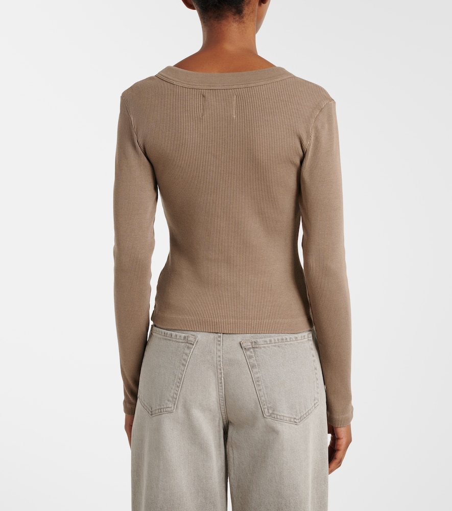 Varra Ribbed-Knit Henley Shirt